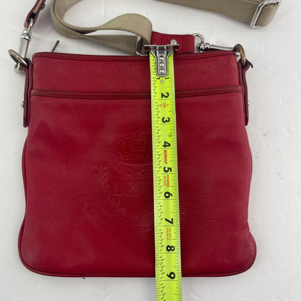 Ralph Lauren Leather Crossbody Red Crest‎ Logo LXVII Heritage Equestrian Purse - Picture 12 of 14